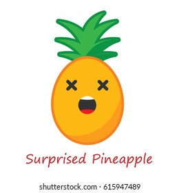 Card Pineapple Emotions. Vector illustration.
