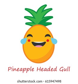 Card Pineapple Emotions. Vector illustration.