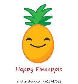 Card Pineapple Emotions. Vector illustration.