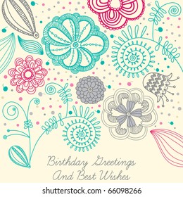 card with pink flowers