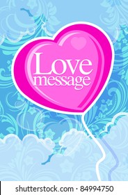 card with pink heart