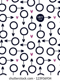 card with pink hearts