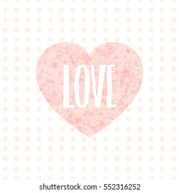Card with pink hearts.