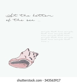 Card with pink shells and text
