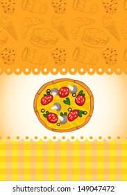 Card with pizza