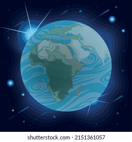 card of planet from space