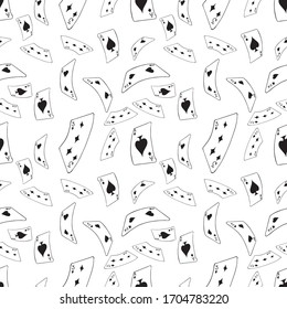 card poker with seamless pattern background