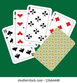 Card, poker. Vector.