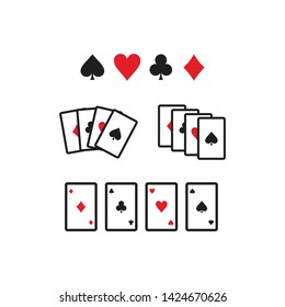 Card poker vector ,Casino gambling symbols,  Icons isolated on white background