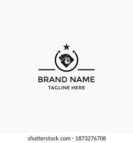 Card poker vintage logo design vector template
