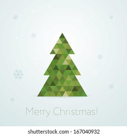 Card with Polygonal Christmas tree