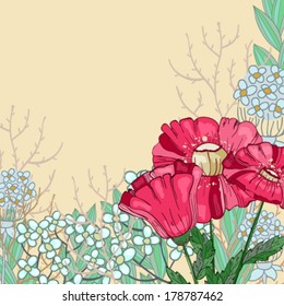 Card with poppy
