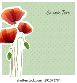 Card with poppy flowers