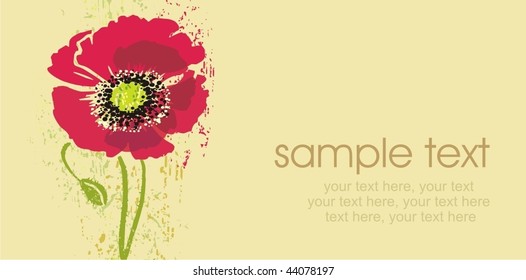 card with poppy flowers