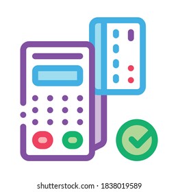 card pos terminal icon vector. card pos terminal sign. color symbol illustration