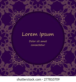 card. poster, brochure template with oriental flower. armenian orient design.