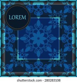 card. poster, brochure template with oriental flower. armenian orient design.