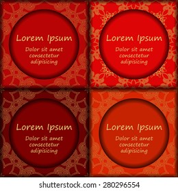 card. poster, brochure template with oriental flower. armenian orient design.