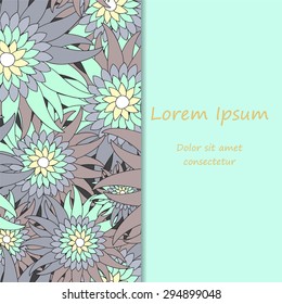 card. poster, brochure template with oriental flower. russia or slavs design.