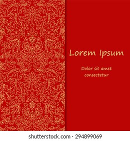 card. poster, brochure template with oriental flower. russia or slavs design.