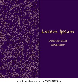 card. poster, brochure template with oriental flower. russia or slavs design.