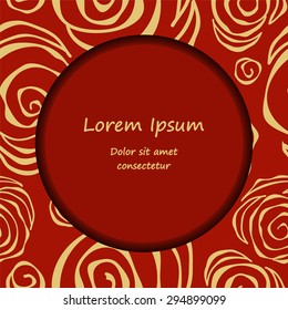 card. poster, brochure template with oriental flower. russia or slavs design.