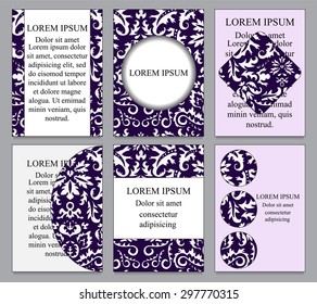 card. poster, brochure template with oriental flower.russian pattern