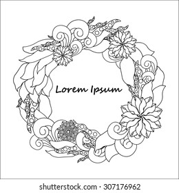 card. poster, brochure template with oriental flower. russia or slavs design.