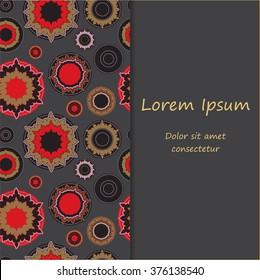 card. poster, brochure template with oriental flower.  orient design.