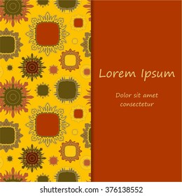 card. poster, brochure template with oriental flower.  orient design.