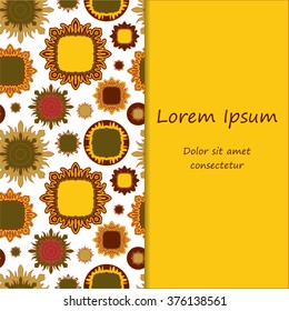 card. poster, brochure template with oriental flower.  orient design.