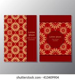 card. poster, brochure template with oriental flower.  orient design.