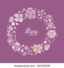 card. poster, brochure template with oriental flower. russia or slavs design.