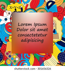 card. poster, brochure template with school pattern.