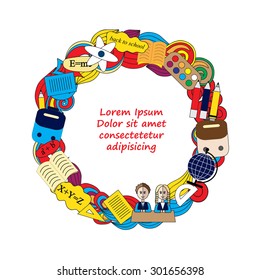 card. poster, brochure template with school pattern.