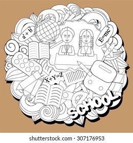 card. poster, brochure template with school pattern.