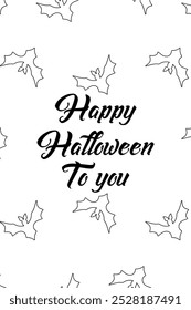 Cartaz ou cartaz com ilustração de Halloween bonito com morcegos. Texto de saudação Feliz Dia das Bruxas para Você.