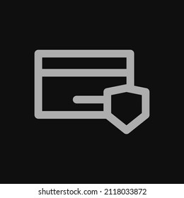 card protection icon with black background