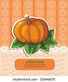 card with pumpkin and lace