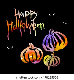 Card with pumpkins for Halloween.