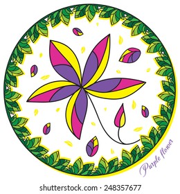Card of purple spring flower