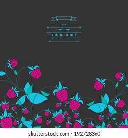 Card with raspberries