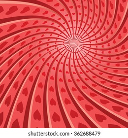 Card  with raying and hearts. Vector element for your design. Valentine's day card concept
