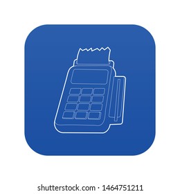 Card reader icon blue vector isolated on white background