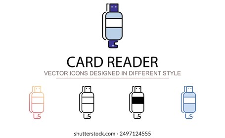 Card Reader icon design with white background stock illustration