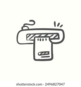 card reader icon, isolated handdrawn icon theme gadget