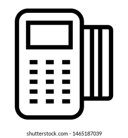 card reader thin line vector icon