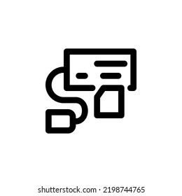 card reader vector icon. computer component icon outline style. perfect use for logo, presentation, website, and more. simple modern icon design line style