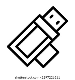 Card Reader Vector Line Icon Design