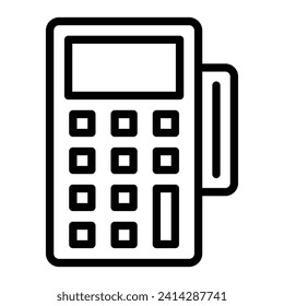 Card Reader Vector Line Icon Design